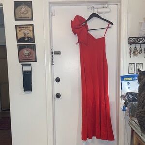 Betsy & Adam Red Strapless Dress